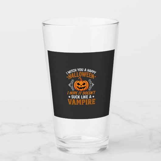 Verre Citrouille de vampire drôle d'Halloween (Devant)