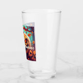 Verre Citrouille orange effrayant avec visage, Halloween (Gauche)