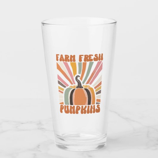 Verre Citrouilles frais de la ferme rétro (Devant)