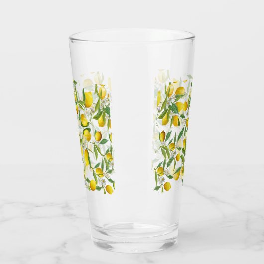 Verre Citrus TROPICAL ÉTÉ FRUITS Fleur citron tranché (Gauche)