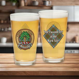 Verre Clan Anderson Crest sur Tartan