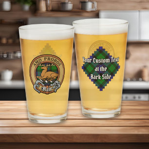 Verre Clan Blair Crest sur Tartan