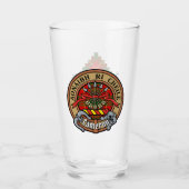 Verre Clan Cameron Crest sur Tartan (Devant)