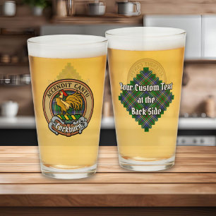 Verre Clan Cockburn Crest sur Tartan