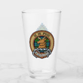 Verre Clan Colquhoun Crest sur Tartan (Devant)