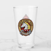 Verre Clan Cunningham Crest sur Tartan (Devant)