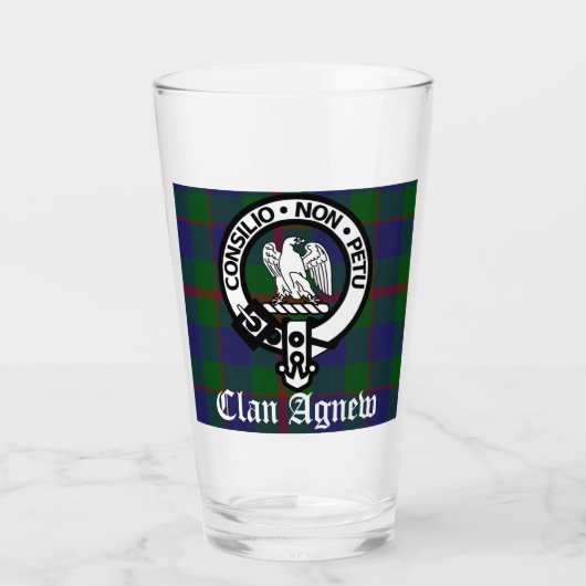 Verre Clan écossais Agnew Crest & Tartan (Devant)