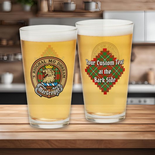 Verre Clan Gregor Crest sur Tartan