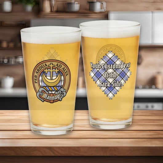 Verre Clan Hannay Crest sur Tartan