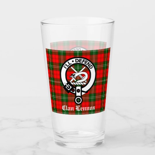 Verre Clan Lennox Crest Badge & Tartan (Devant)
