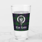 Verre Clan Leslie Crest Badge et Tartan (Dos)