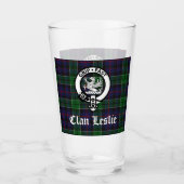 Verre Clan Leslie Crest Badge et Tartan (Devant)