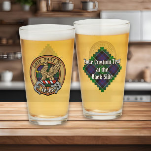 Verre Clan Leslie Crest sur la chasse Tartan