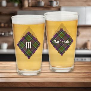 Verre Clan MacDonald de Clanranald Tartan Glass