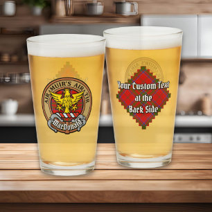 Verre Clan MacDonald de Keppoch Crest sur Tartan