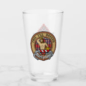 Verre Clan MacFarlane Crest sur Red Tartan (Devant)