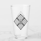 Verre Clan MacFarlane Tartan noir et blanc (Devant)