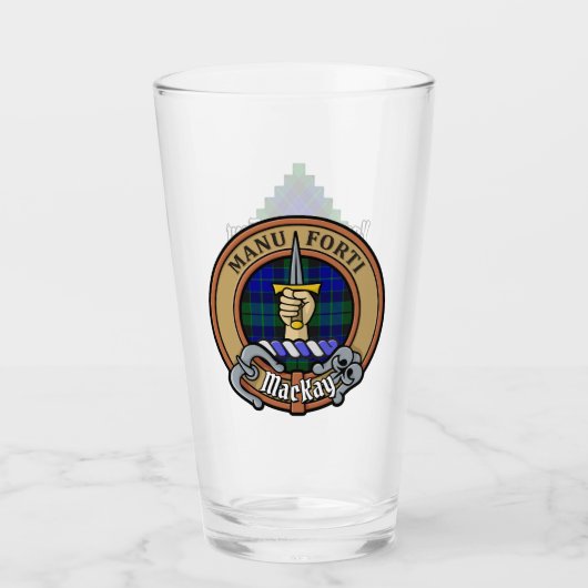 Verre Clan MacKay Crest sur Tartan (Devant)