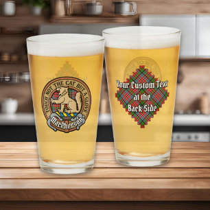 Verre Clan MacPherson Crest sur Tartan