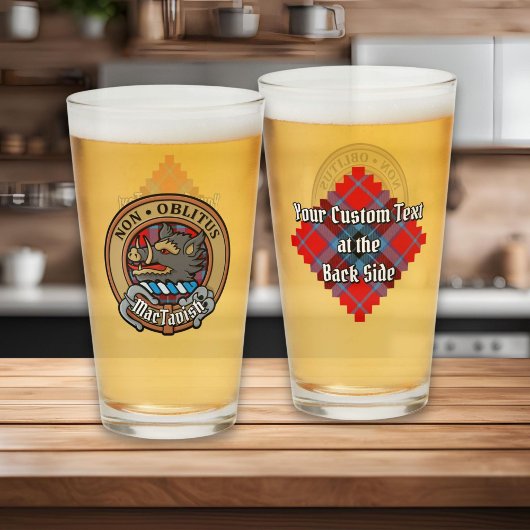 Verre Clan MacTavish Crest sur Tartan