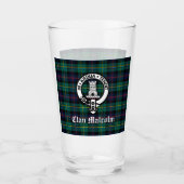 Verre Clan Malcolm Crest Badge et Tartan (Devant)