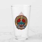 Verre Clan Morrison Crest sur Red Tartan (Devant)