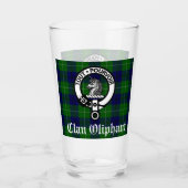 Verre Clan Oliphant Crest Badge et Tartan (Devant)
