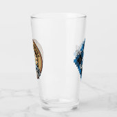 Verre Clan Ramsay Crest sur Blue Hunter Tartan (Gauche)