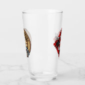 Verre Clan Ramsay Crest sur Red Tartan (Gauche)