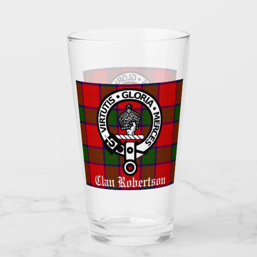 Verre Clan Robertson Crest Badge & Tartan (Devant)