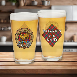Verre Clan Sinclair Crest sur Red Tartan