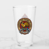 Verre Clan Sinclair Crest sur Red Tartan (Devant)