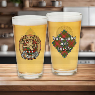 Verre Clan Wilson Crest sur Tartan moderne