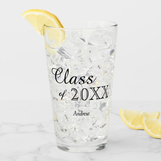 Verre Classe Black Lettering de 2022 Personnalisé (Devant glace)