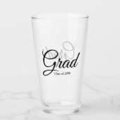 Verre Classe Grad de 2024 noir script personnalisé texte (Devant)