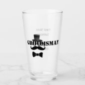 Verre Classé Groomsman Mustache Top Hat Custom (Devant)