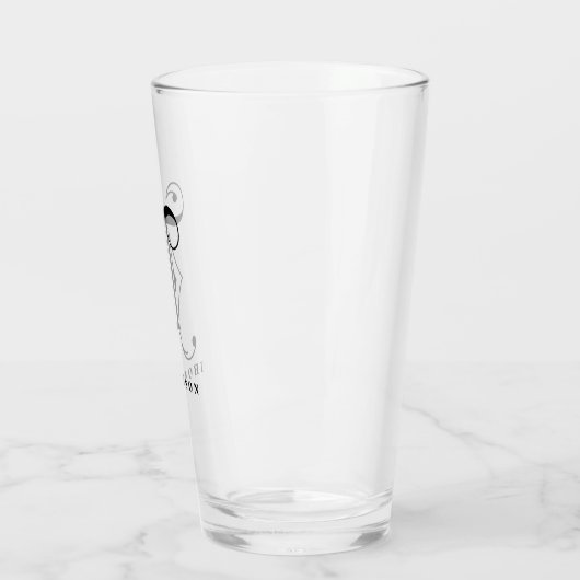 Verre Classy Scroll Monogramme Initial T avec nom (Gauche)