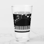 Verre Clavier de piano et notes musicales (Dos)
