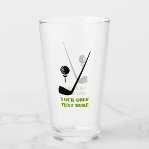 Verre Club de golf et bal noir et vert coutume