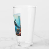 Verre Coastal/nautical tiger shark & coral reef (Gauche)