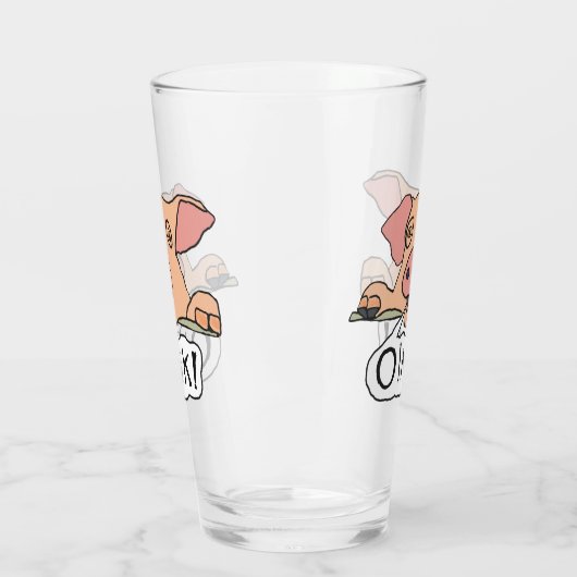 Verre Cochon rose (Gauche)