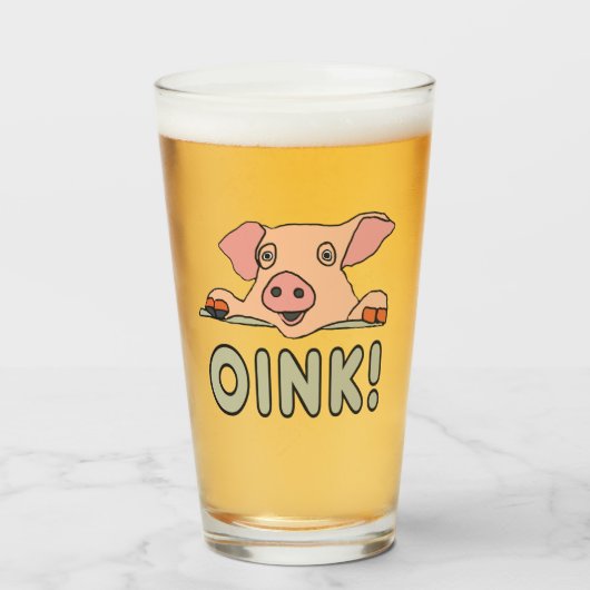 Verre Cochon rose (Devant (rempli))