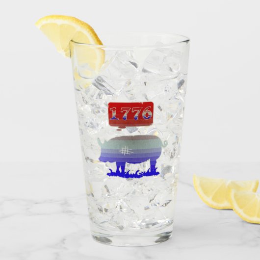 Verre Cochonnet de l'Indépendance 1776 (Devant glace)