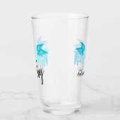 Verre Cochons volants mignons avec ailes Turquoises en v (Gauche)