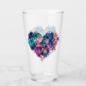 Verre Coeur, amour, polygonale (Devant)