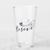 Verre Coeur de drapeau de Kosovo, j'aime Kosovo, kosovar (Dos)