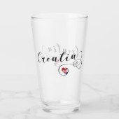 Verre Coeur Drapeau Croate, I Love Croatia (Dos)