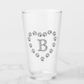 Verre Coeur Empreinte de patte pour animaux de compagnie (Devant)