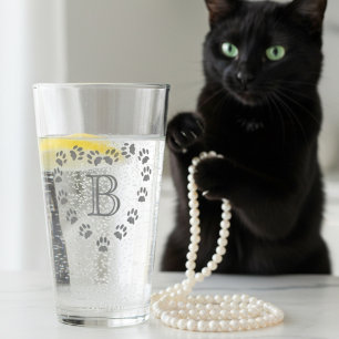Verre Coeur Empreinte de patte pour animaux de compagnie
