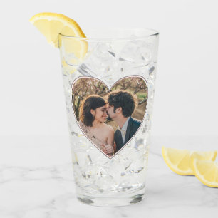 Verre Cœur en forme de 2 Photo Saint-Valentin ou Mariage